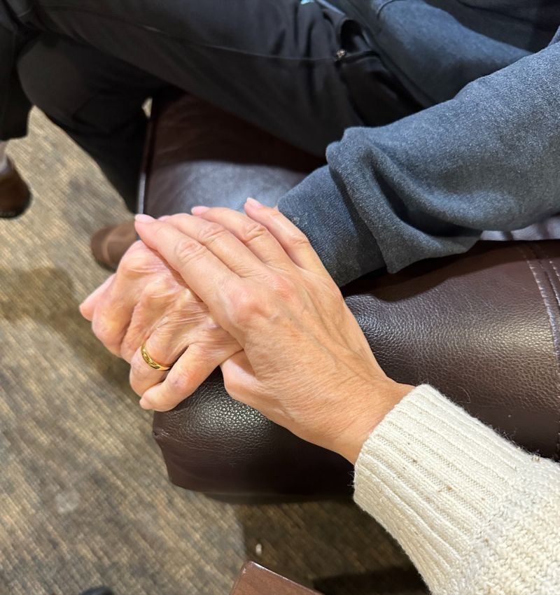 Dad watches for cues