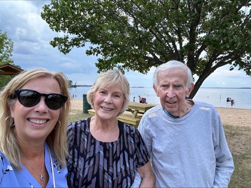 Dad enjoys a day at the beach