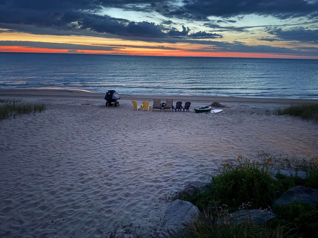 Sunset view over Bruce Beach in Ontario, Canada